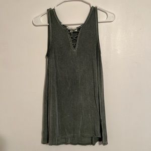 Cloud Chaser criss cross tank top (distressed look)